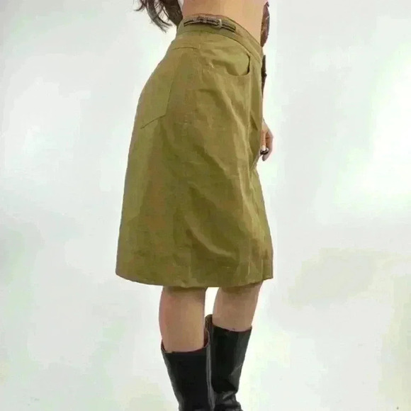 90s vintage les copains high waisted midi skirt with back slit - Picture 3 of 7